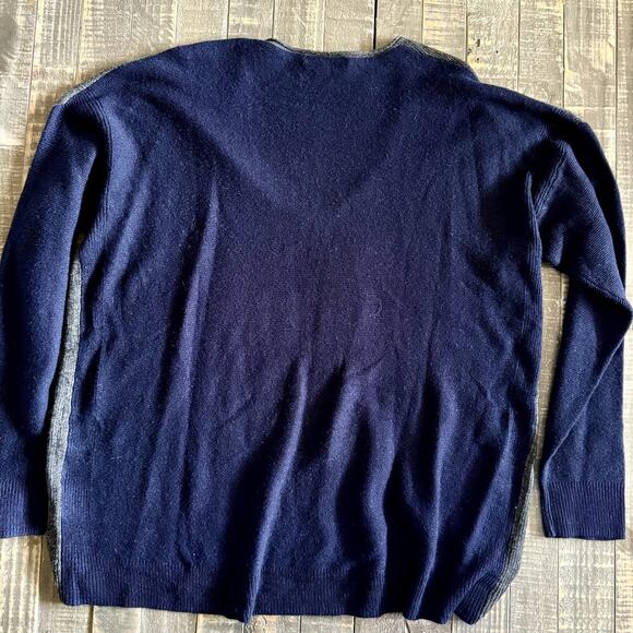 Madewell Womens Kimball Pullover Sweater Size L Blue Gray Colorblock Scoop Neck - Picture 7 of 7